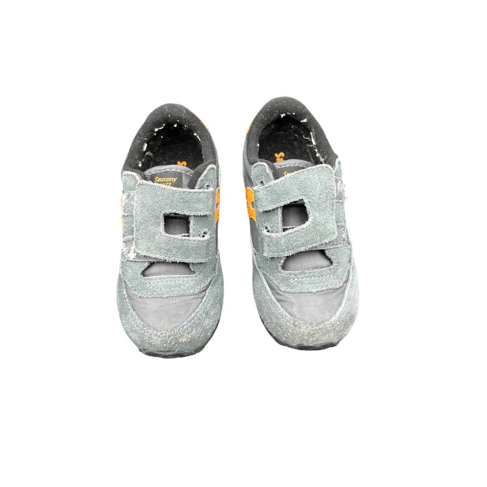 🧒Saucony Kids 9M Gray/Orange Sneakers Retro Runner Y2K Sportcore Comfort - Picture 3 of 8